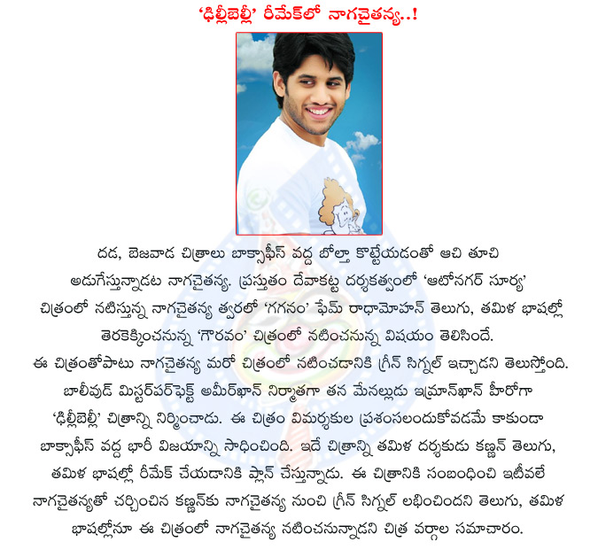 delhi belly movie,hero naga chaitanya in delhi belly remake,naga chaitanya movie details,ameer khan movie delhi belly,kannan director,naga chaitanya in kannan direction,delhi belly bollywood movie,bezawada,dhada,autonagar surya  delhi belly movie, hero naga chaitanya in delhi belly remake, naga chaitanya movie details, ameer khan movie delhi belly, kannan director, naga chaitanya in kannan direction, delhi belly bollywood movie, bezawada, dhada, autonagar surya